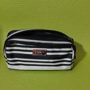 Lauren Ralph Lauren Black and White Striped Toiletry Bag